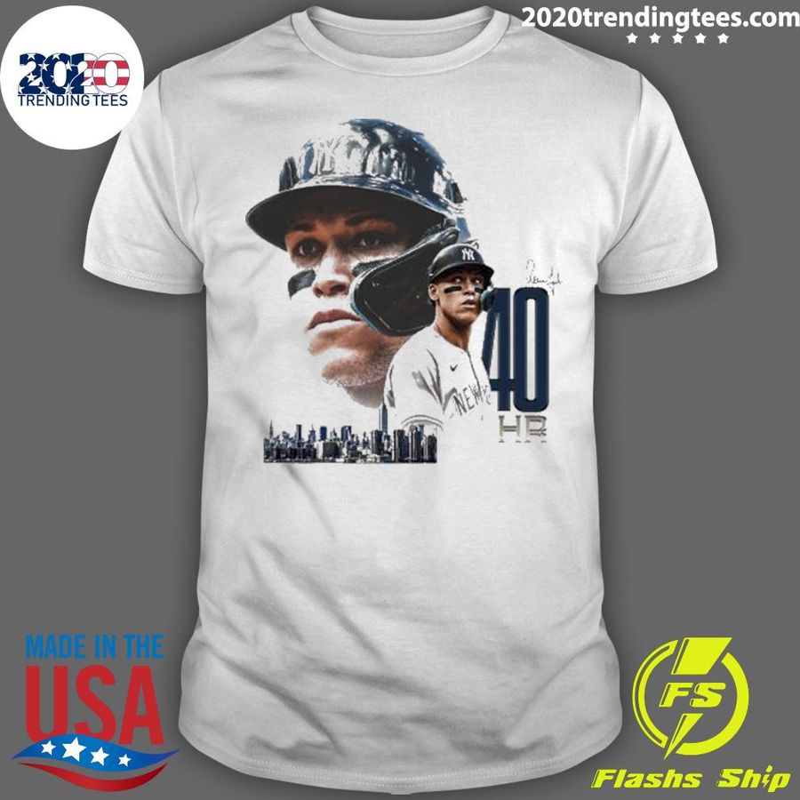 Official 40 Home Runs For Aaron Judge New York Yankees Signature T-shirt