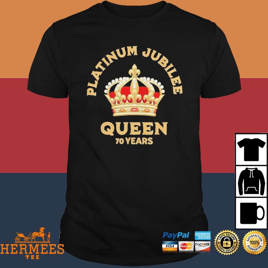 Official 70th Anniversary British Queen Platinum Jubilee Crown T-shirt
