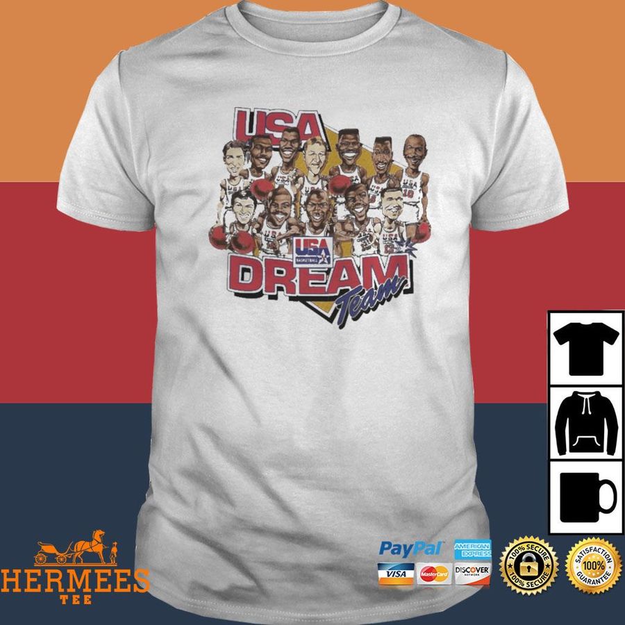 Official 90s Dream Team Usa Basketball Mildly Thrashed Vintage 1992 Shirt