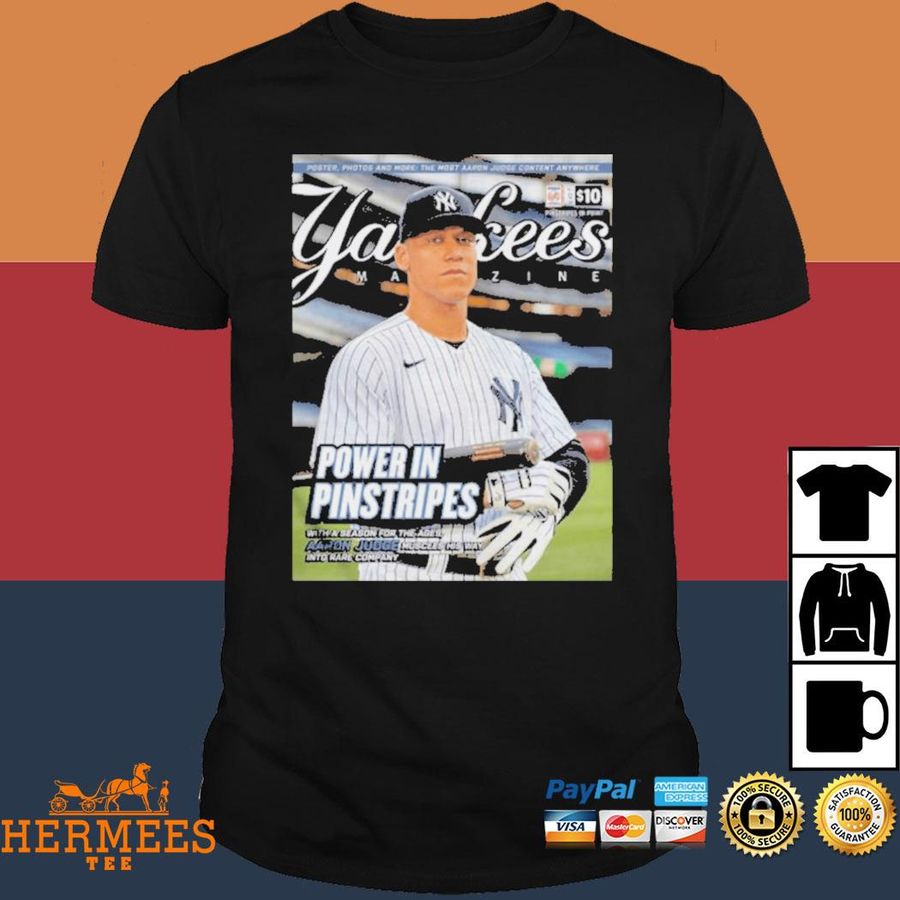 Official Aaron Judge On Yankees Magazine Power In Pinstripes Essential Shirt