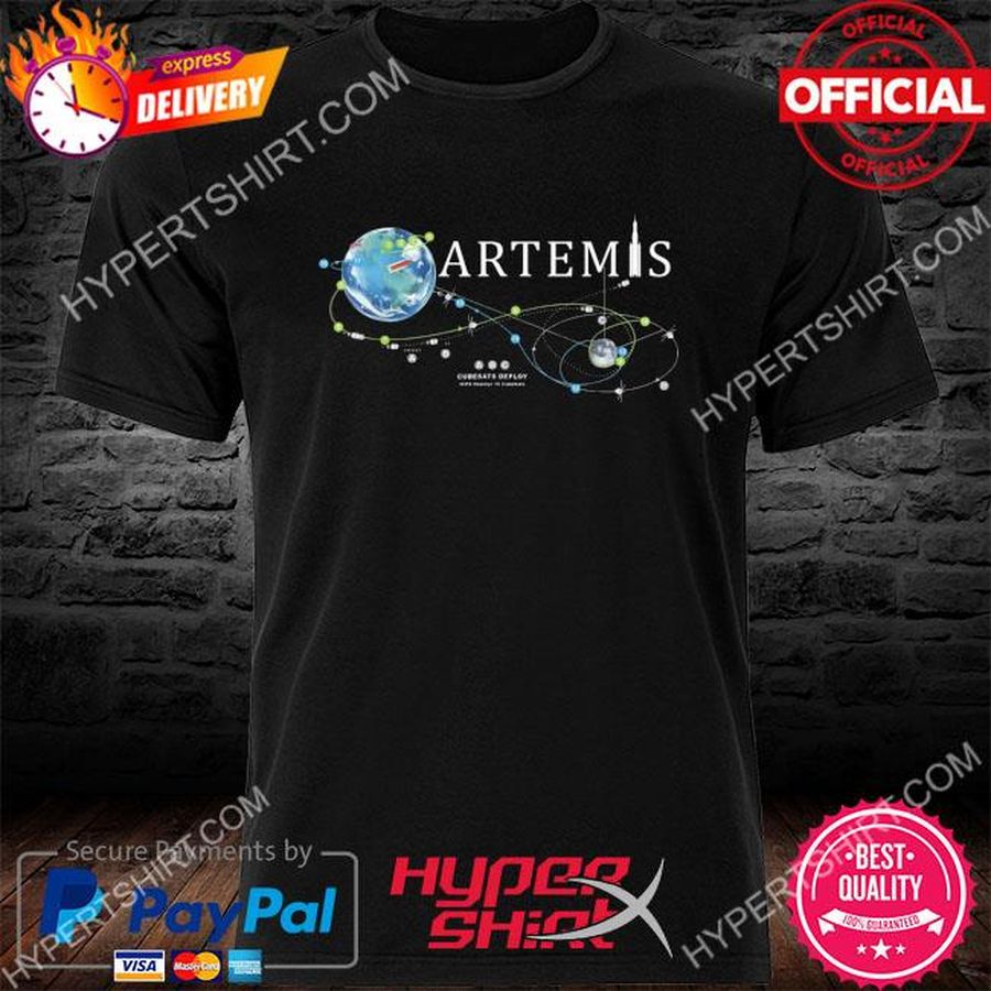 Official Artemis 1 route map sls rocket launch mission to the moon shirt
