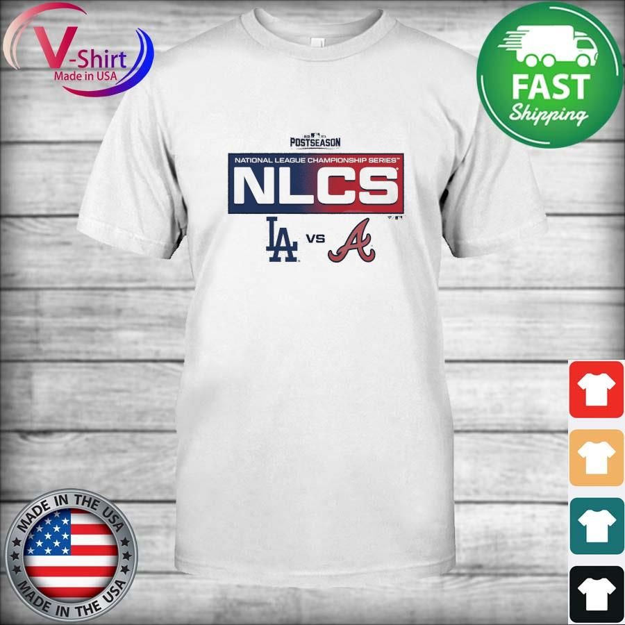 Official Atlanta Braves vs Los Angeles Dodgers Fanatics Branded Gray 2021 NLCS Matchup Batter's Box T-Shirt