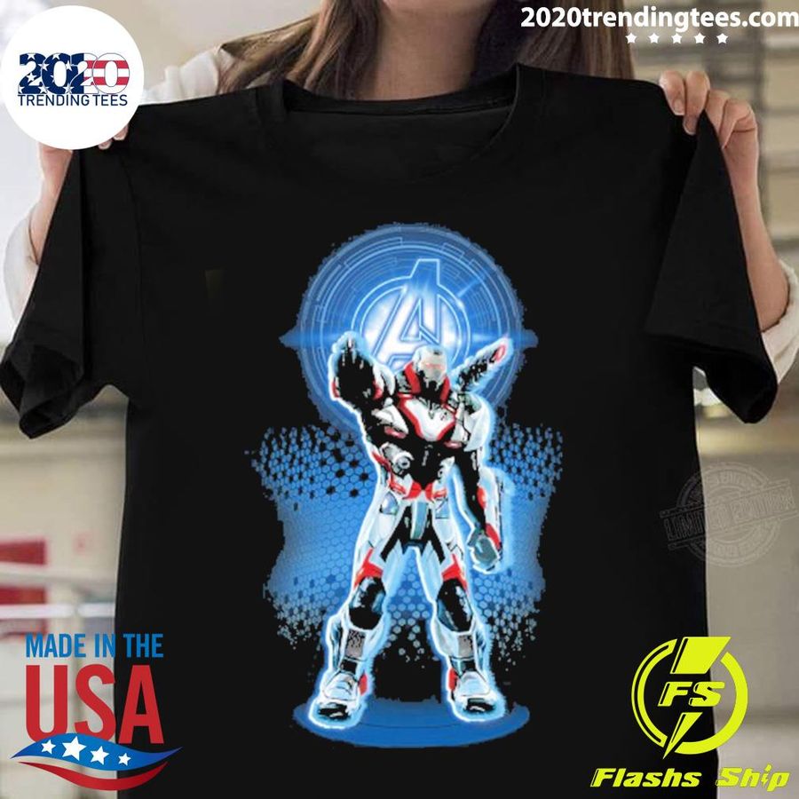 Official avengers Endgame Logo War Machine Quantum Suit Portrait T-shirt