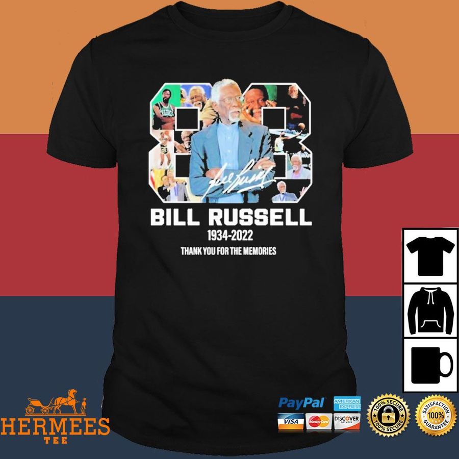 Official Bill Russell 1934 2022 Thank You For The Memories Signature Shirt