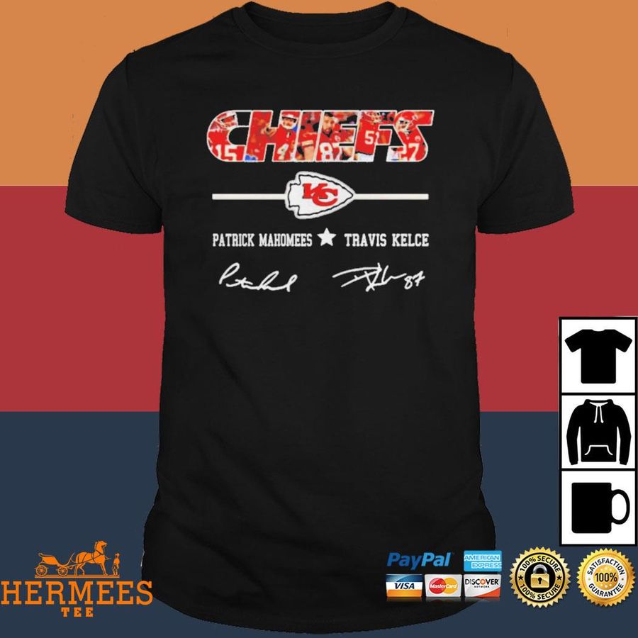 Official Chiefs Patrick Mahomes And Travis Kelce Signatures Shirt