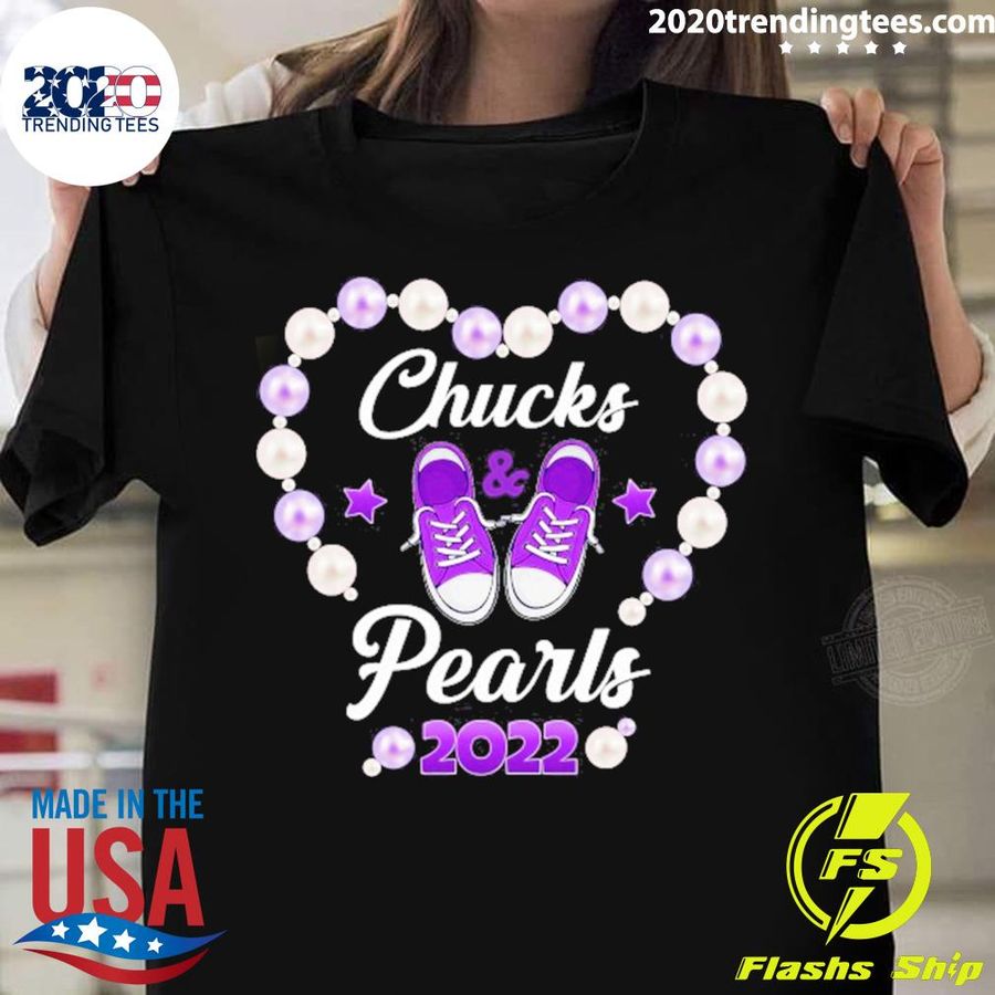 Official chucks And Pearls 2022 For Women Funny Kamala Harris T-shirt