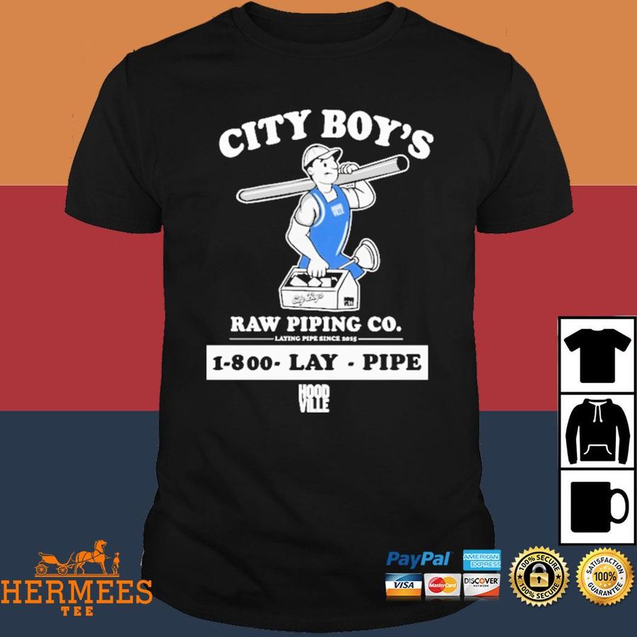 Official City Boy's Raw Piping Co Laying Pipe Since 2015 Shirt