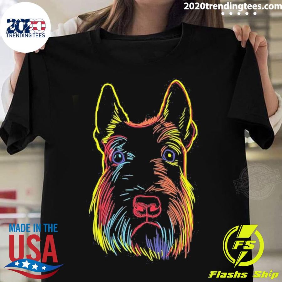 Official colourful Scottie Dog Scottish Terrier T-shirt