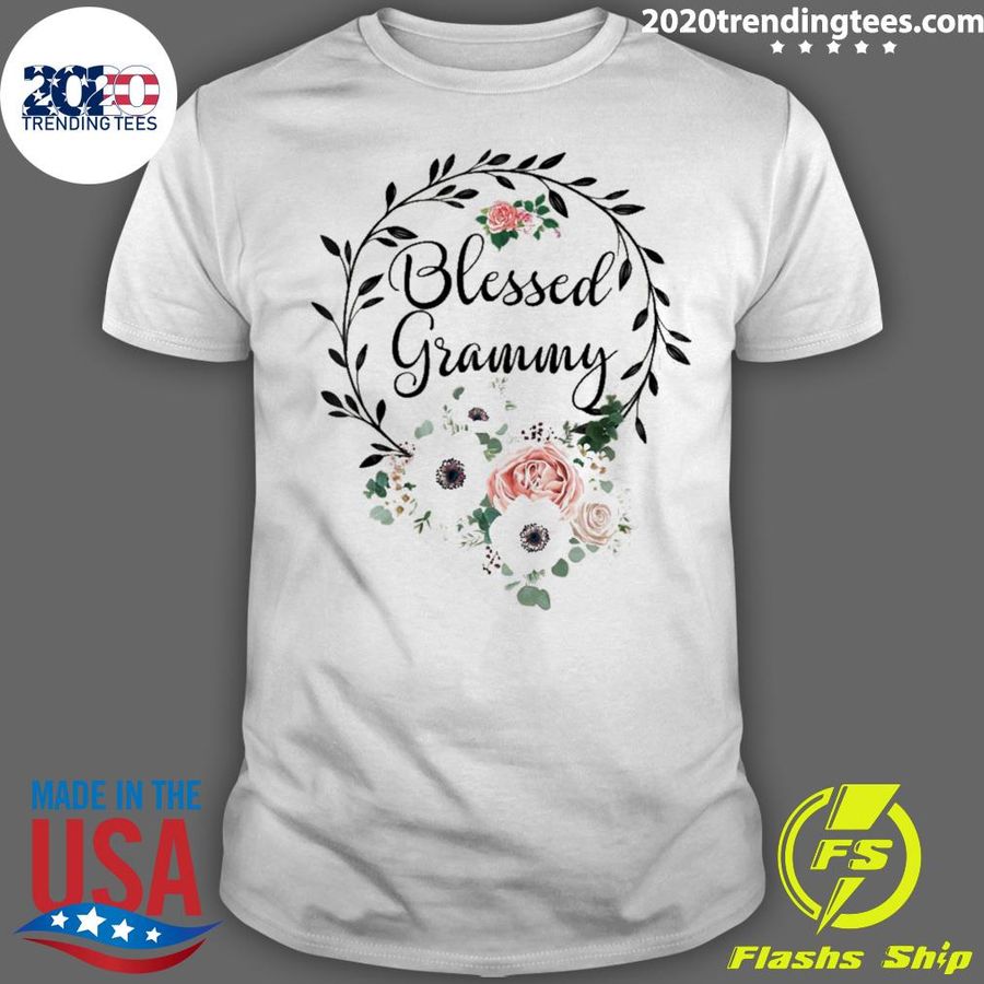 Official floral Wreath Heart Mother’s Day Blessed Grammy T-shirt