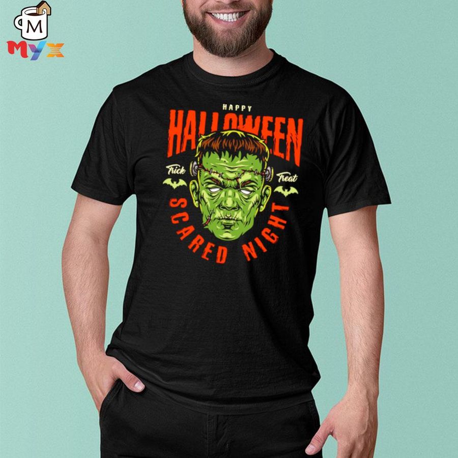 Official frankenstein scared night halloween shirt