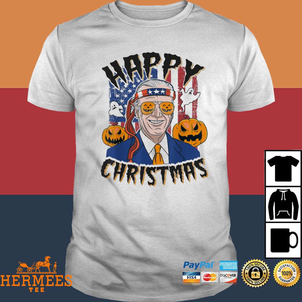 Official Happy Christmas Halloween Jokes Pumpkin Boo Funny Joe Biden Shirt
