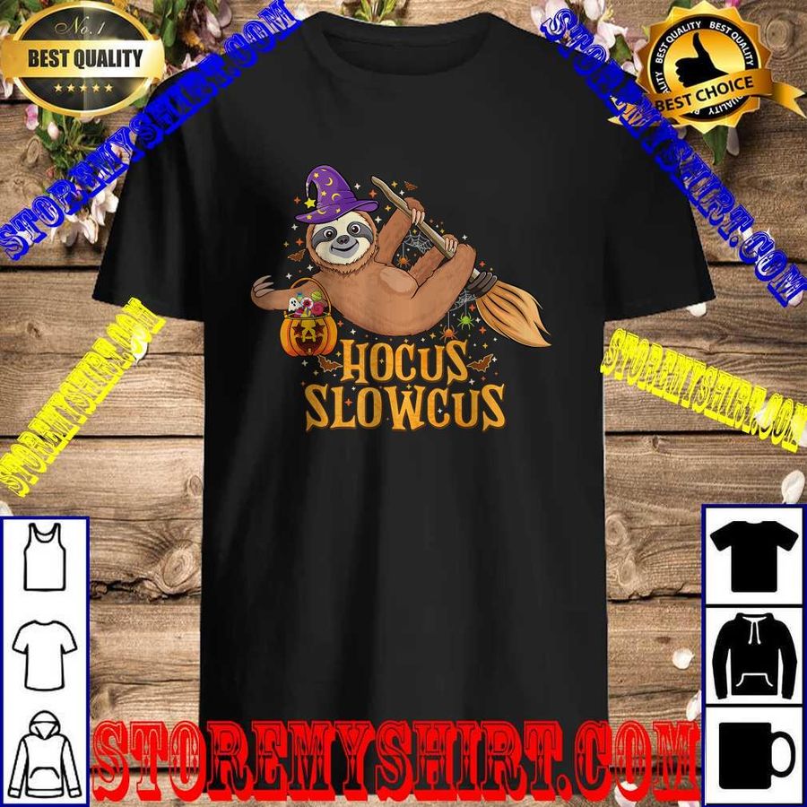 Official Hocus slowcus Sloth Witch Hat Halloween Shirt