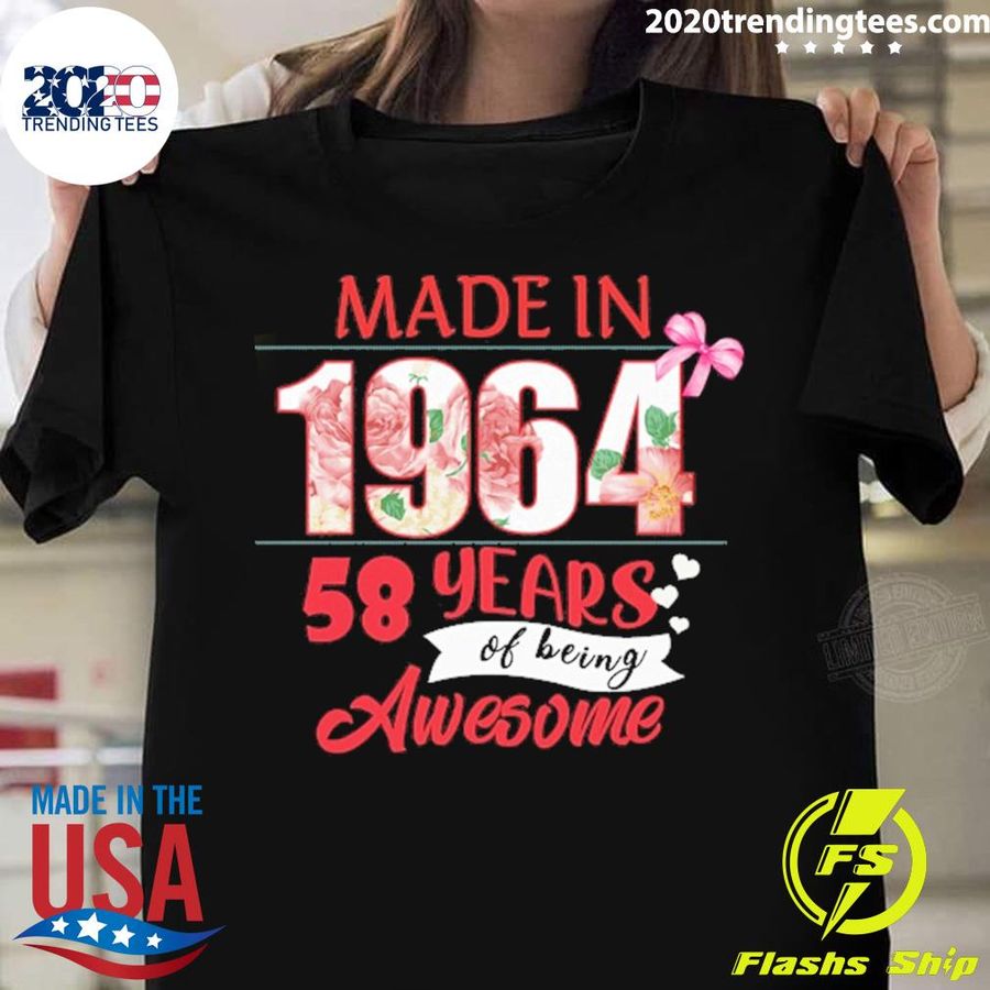 Official made In 1964 58 Year Of Being Awesome T-shirt