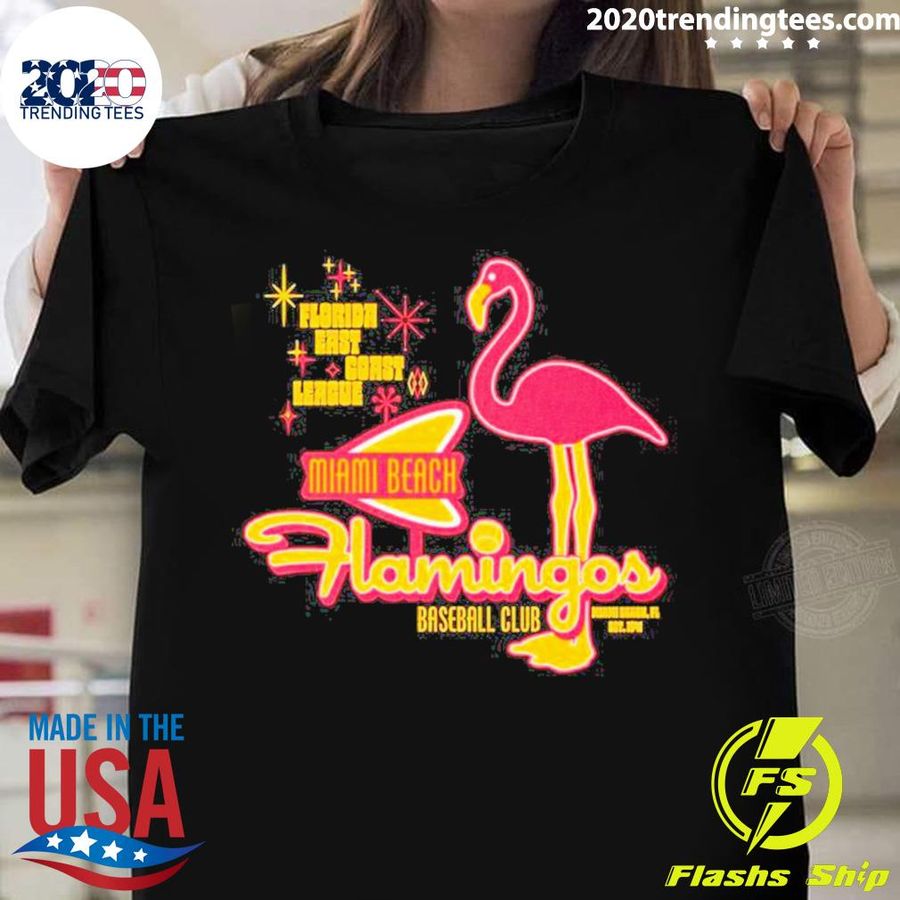 Official miami Beach Flamingos Retro Baseball T-shirt