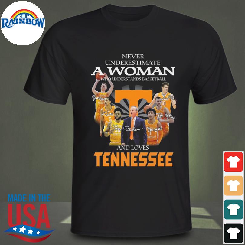 Official never underestimate a woman and love Tennessee signatures shirt