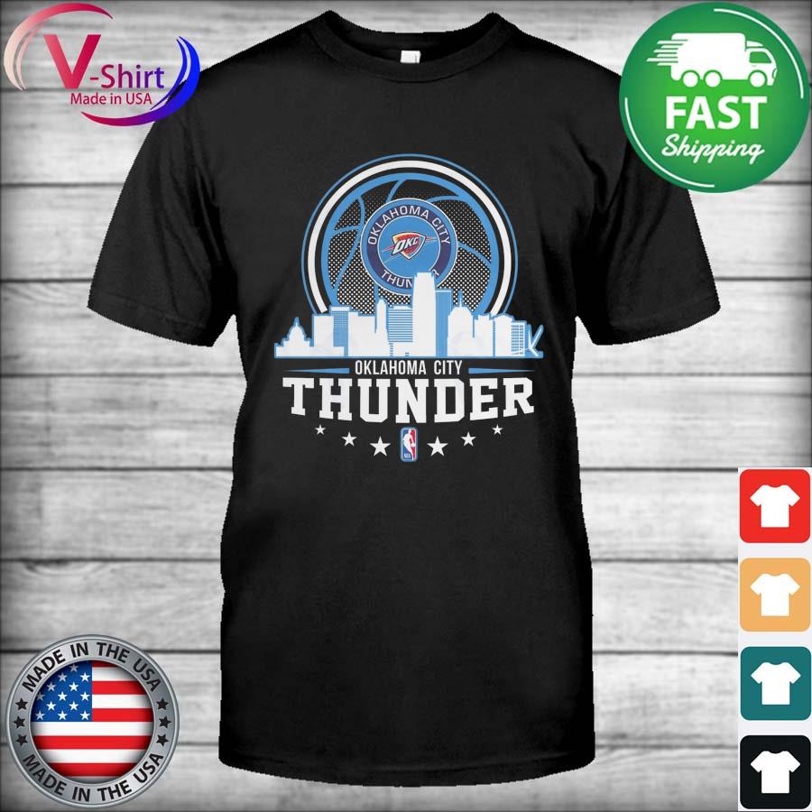 Official Oklahoma City Thunder NBA City Skyline T-Shirt