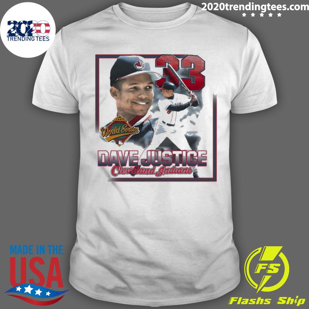 Official perrion Dave Justice Cleveland Indians T-shirt
