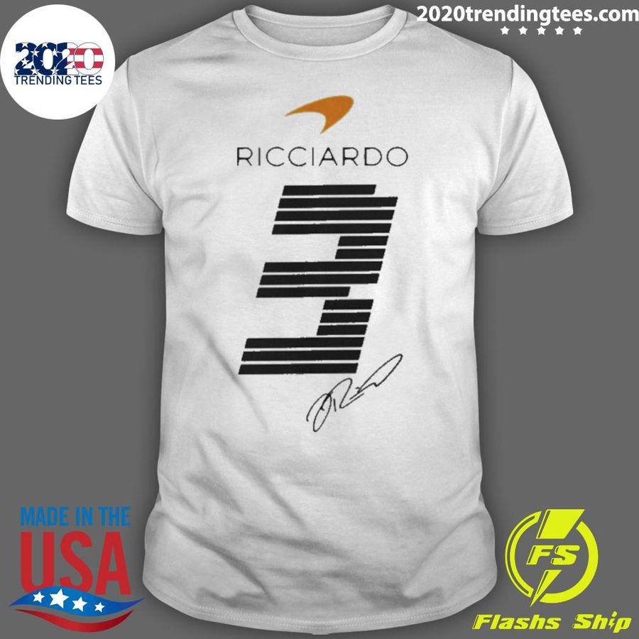 Official symbol With Sign Daniel Ricciardo Car Racing T-shirt