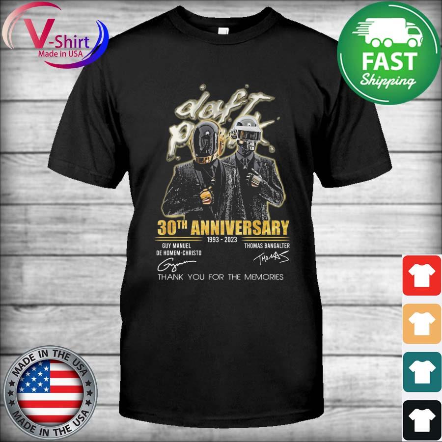 Official The Daft Punk 30th anniversary 1993 2023 thank you for the memories signatures shirt