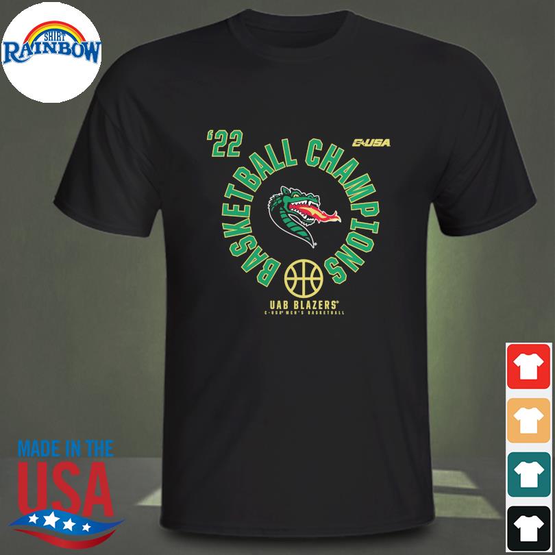 Official UAB Blazers 2022 C-USA Men's Basketball Conference Tournament Champions T-Shirt