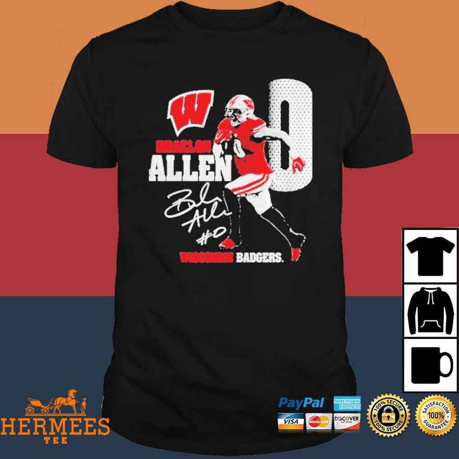 Official Wisconsin Badgers Braelon Allen Action Signature Shirt