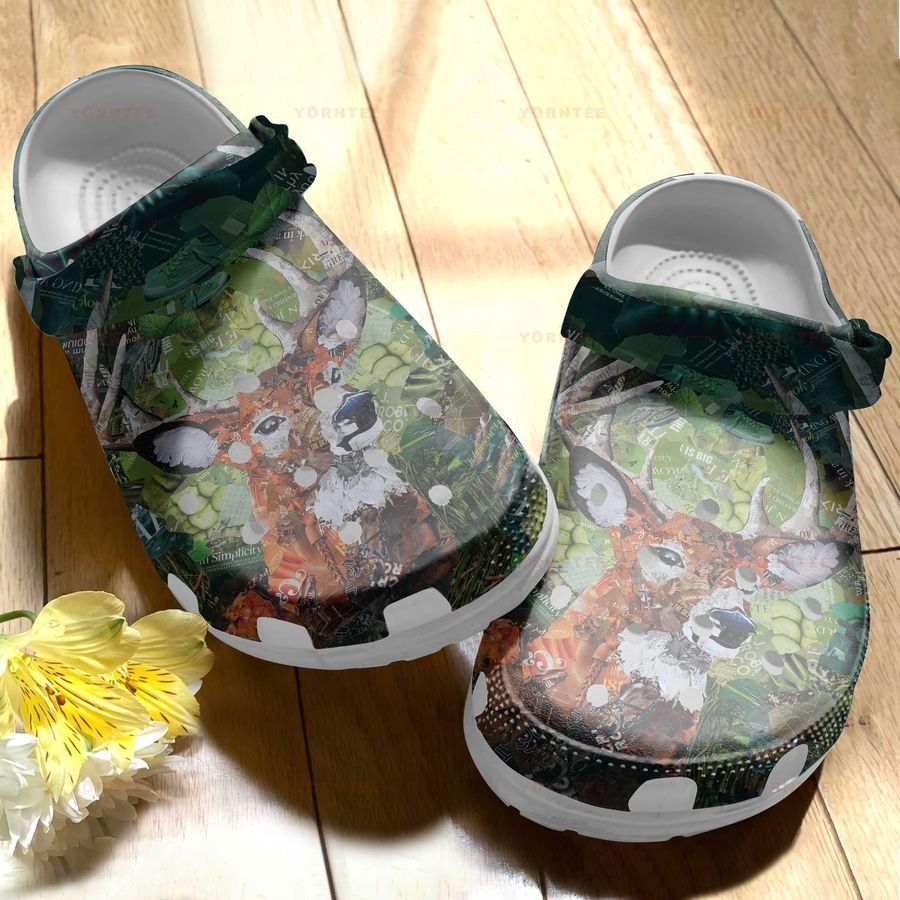 Oh Deer Art Gift For Lover Rubber Crocs Crocband Clogs, Comfy Footwear