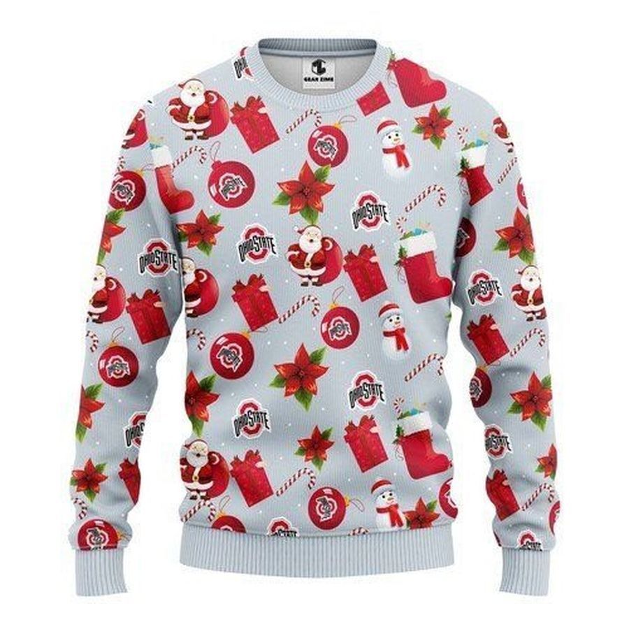 Ohio State Buckeyes For Unisex Ugly Christmas Sweater All Over