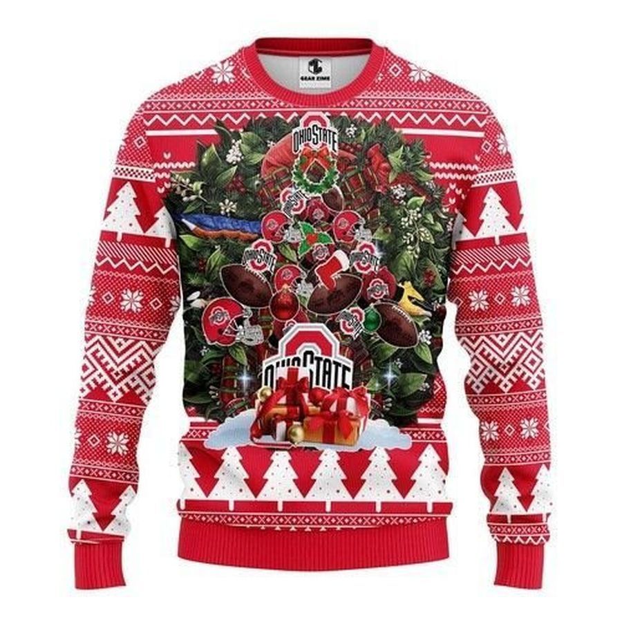 Ohio State Buckeyes Tar Heels Tree Christmas Ugly Sweater Ugly