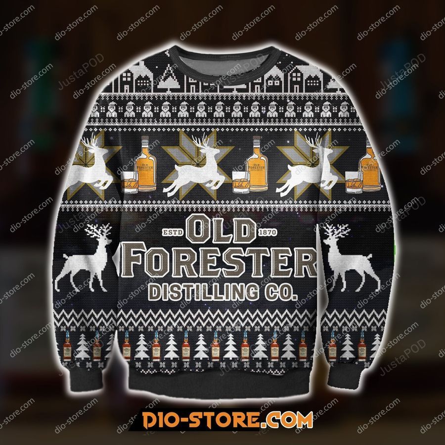 Old Forester Knitting Pattern Ugly Christmas Sweater All Over Print