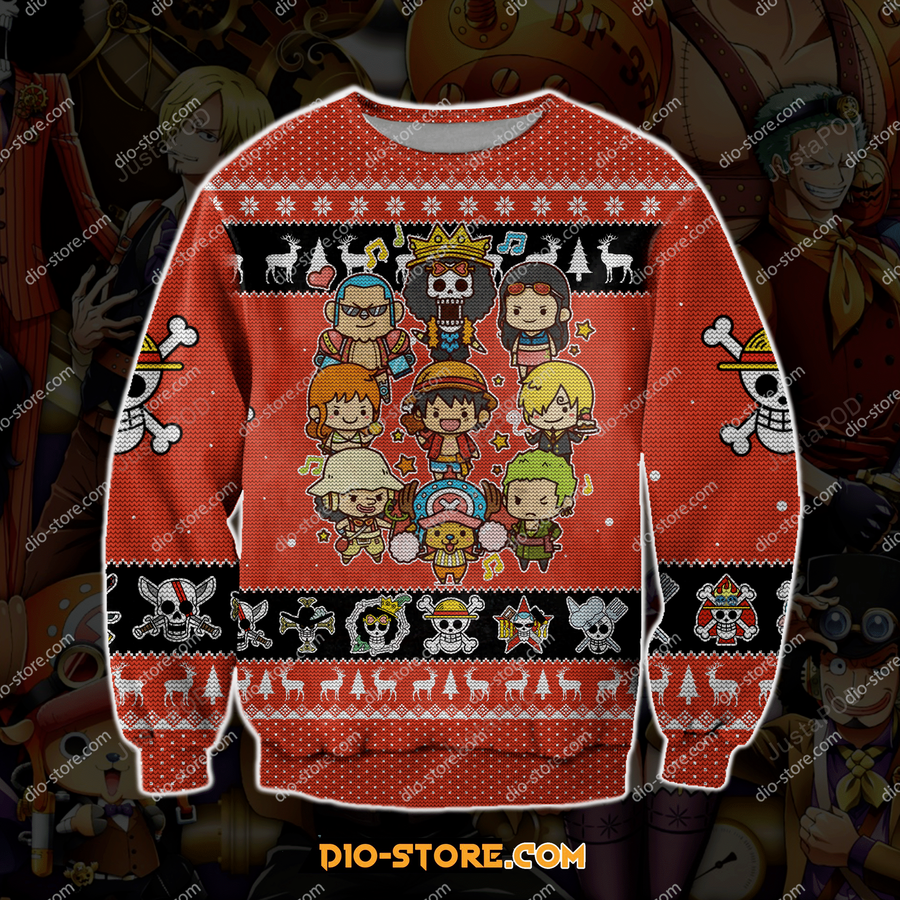 One Piece 3d Knitting Pattern Print Ugly Sweater Ugly Sweater.png