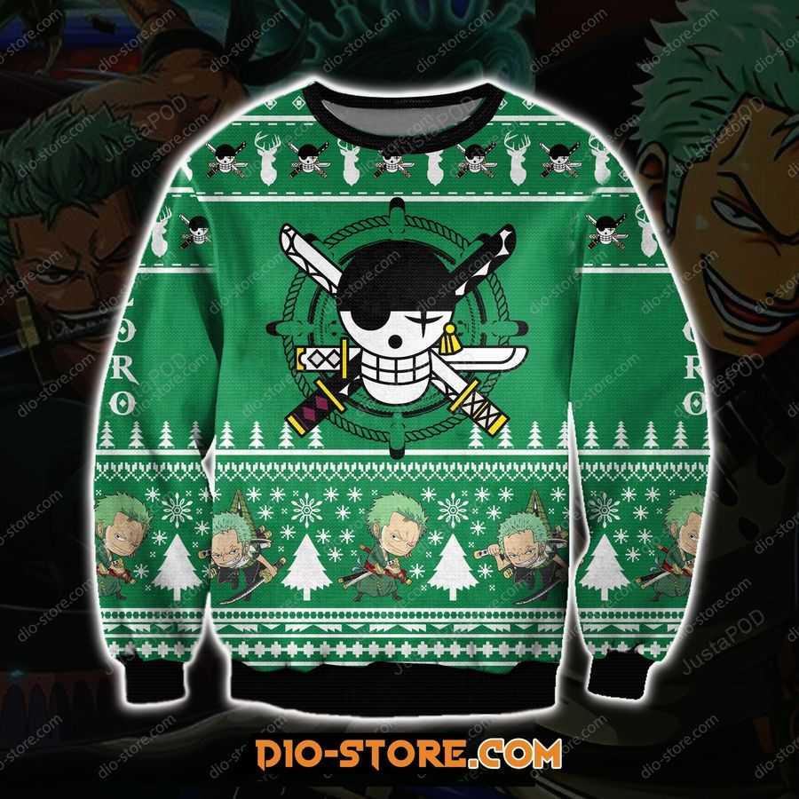One Piece Zoro Ugly Christmas Sweater, All Over Print Sweatshirt, Ugly Sweater, Christmas Sweaters, Hoodie, Sweater