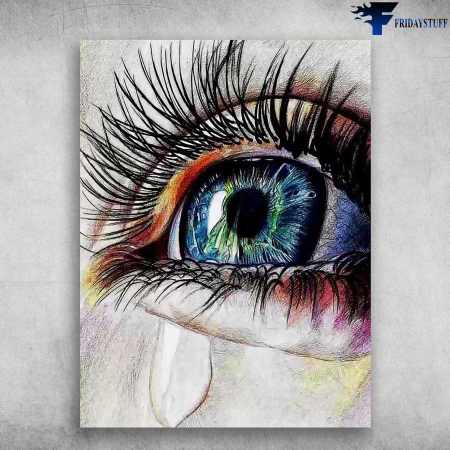 Optometry Poster – Blue Eye Tear, Eye Art Poster, Crying Eye Poster Home Decor Poster Canvas