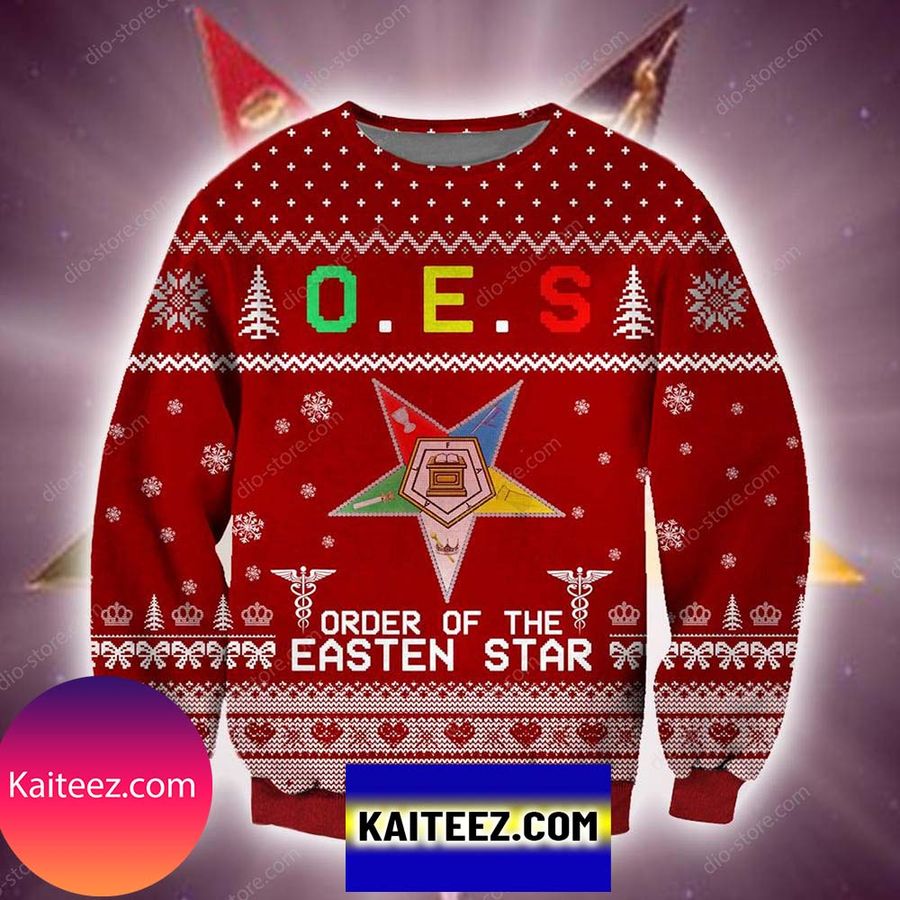 Order Of The Eastern Star Knitting Pattern 3d Print  Christmas Ugly Sweater