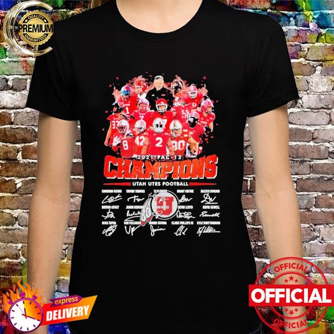 Original utah Utes Football 2021 Pac 12 champions signatures team player new shirt