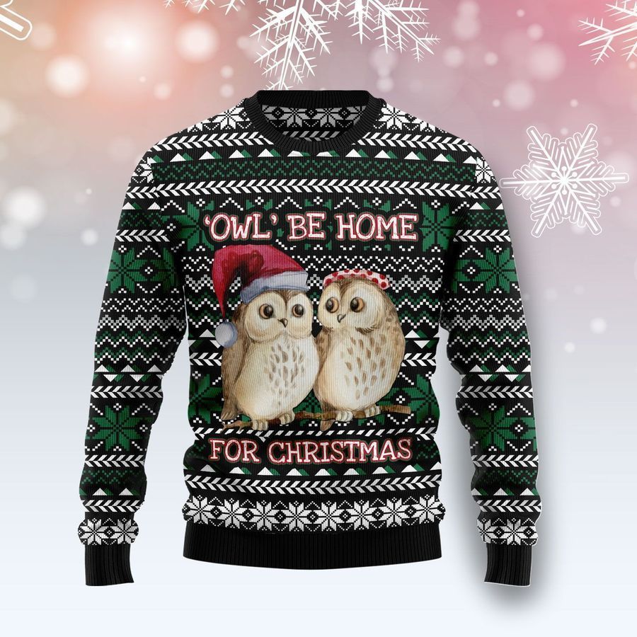 Owl Be Home Ugly Christmas Sweater All Over Print Sweatshirt