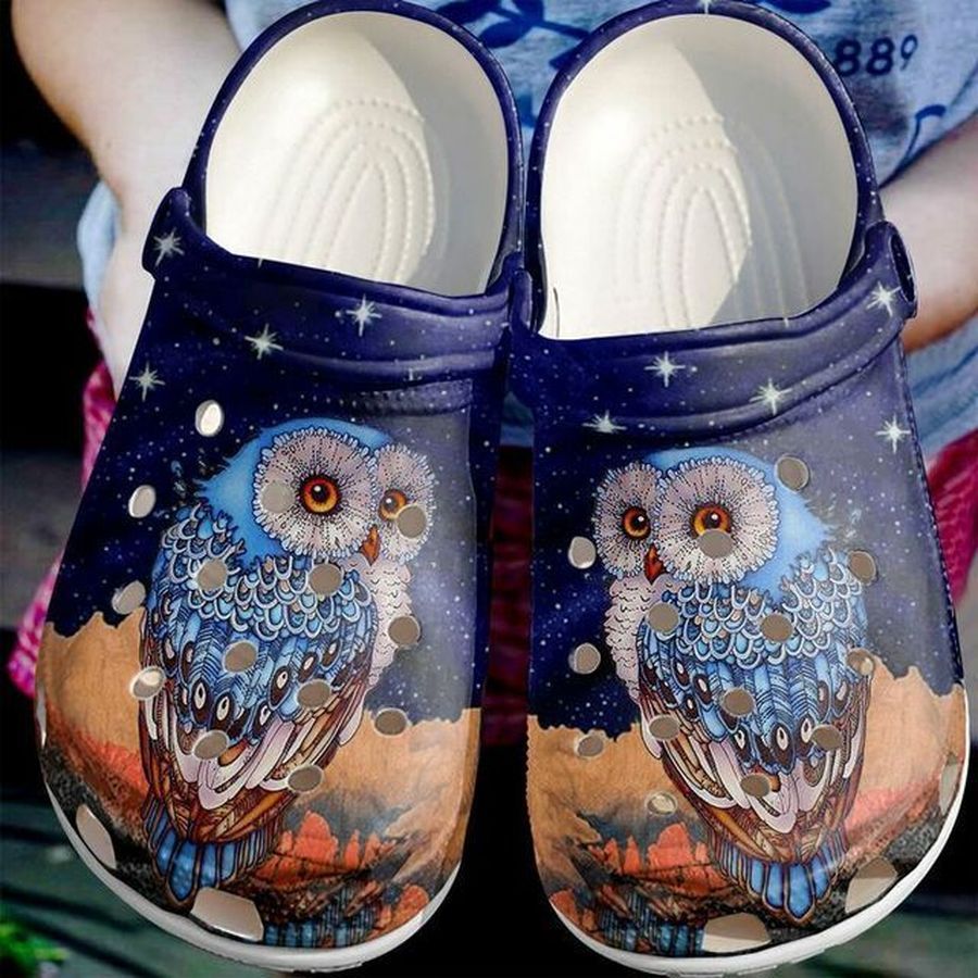 Owl Night 102 Gift For Lover Rubber Crocs Crocband Clogs, Comfy Footwear