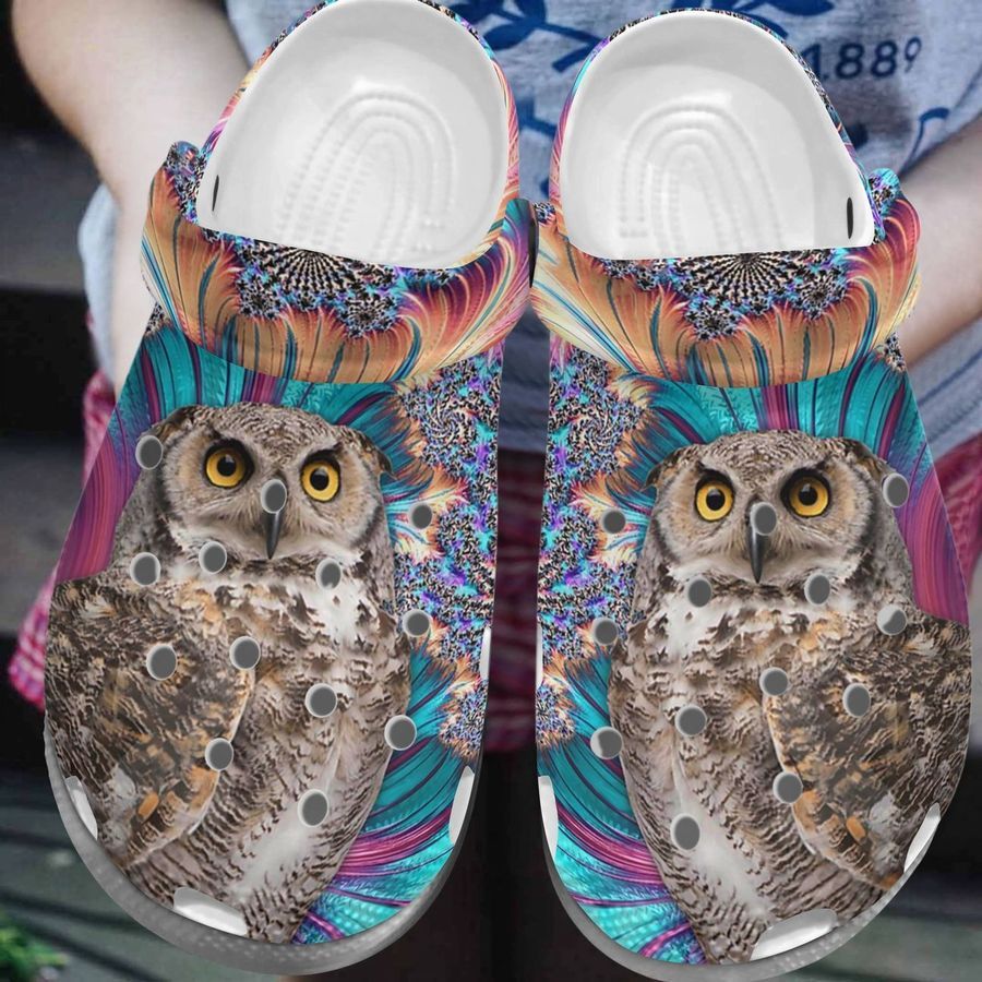 Owl Personalize Clog Custom Crocs Fashionstyle Comfortable For Women Men Kid Print 3D Cute Brown Owl