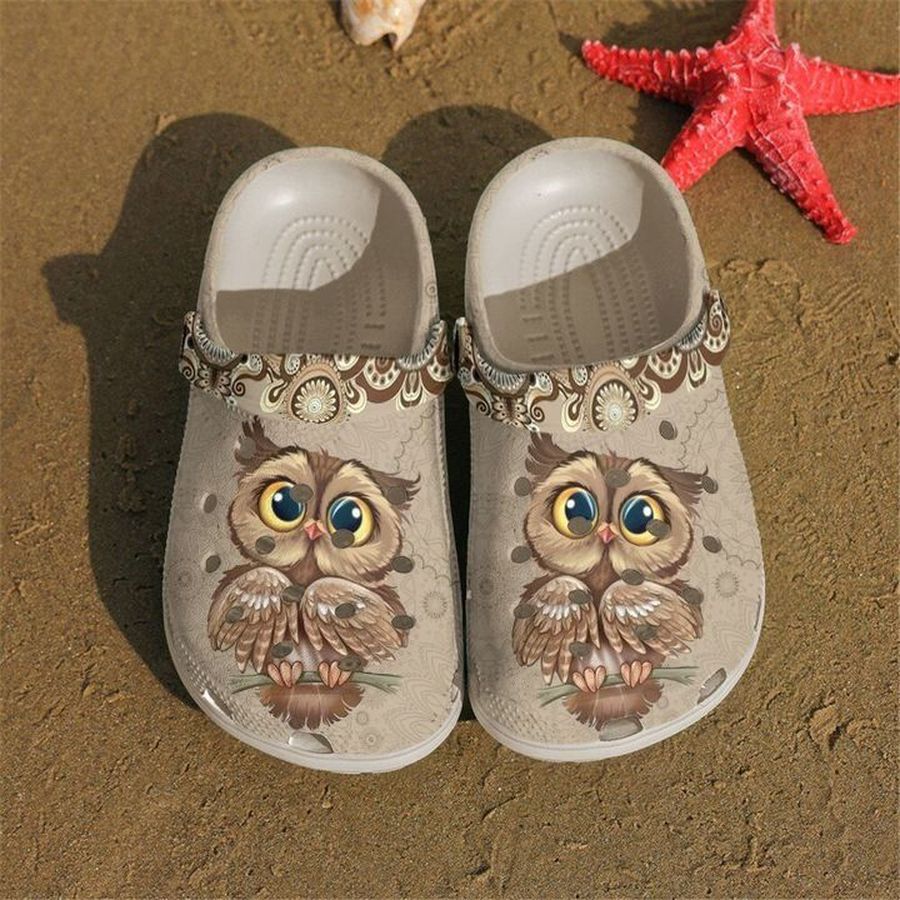 Owl Vintage Sku 1742 Crocs Crocband Clog Comfortable For Mens Womens Classic Clog Water Shoes