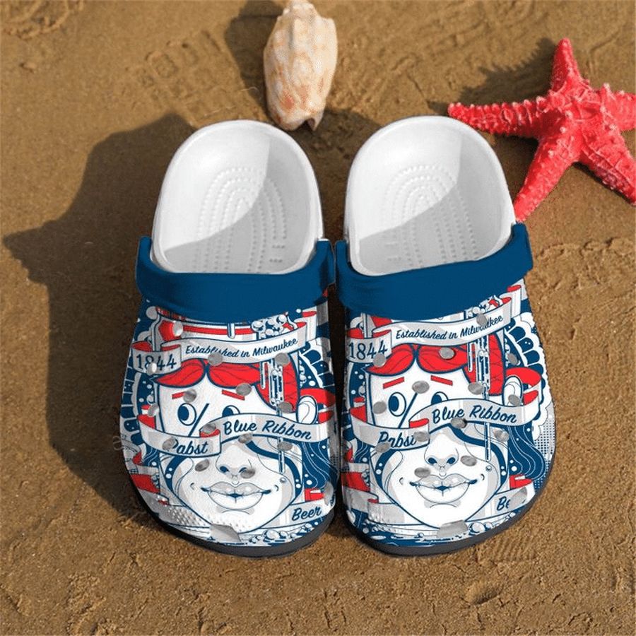 Pabst Blue Ribbon 4 Rubber Crocs Crocband Clogs Comfy Footwear Tl97