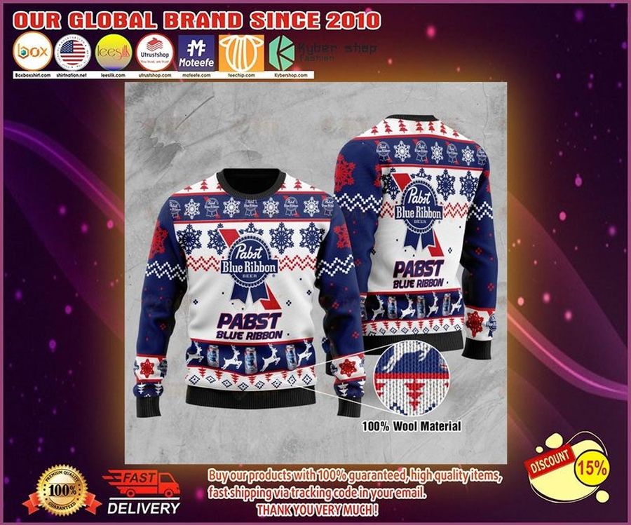 Pabst blue ribbon beer ugly Christmas sweater, Ugly Sweater, Christmas Sweaters, Hoodie, Sweater