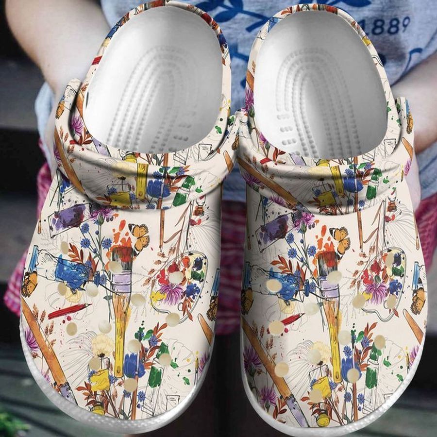 Painting Wildflower Art Crocs Crocband Clog Comfortable For Mens Womens Classic Clog Water Shoes