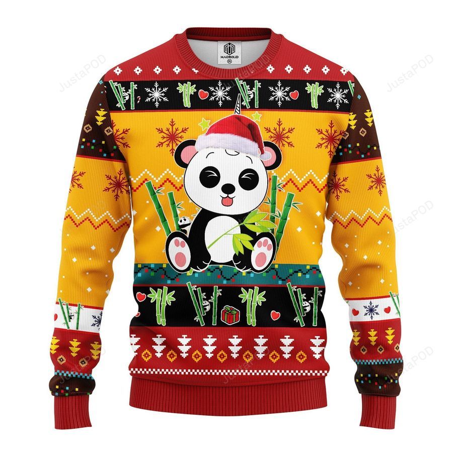 Panda Ugly Christmas Sweater All Over Print Sweatshirt Ugly Sweater