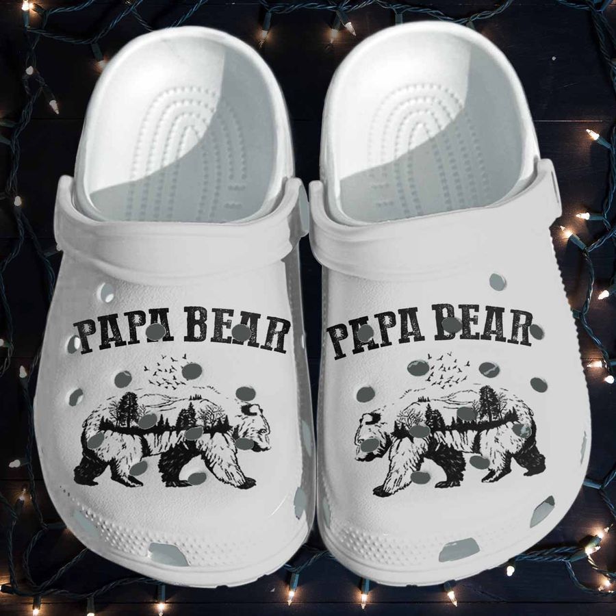 Papa Bear Shoes - Camping Dad Bear Crocs Clogs For Men Grandpa - Cr-Pabear01