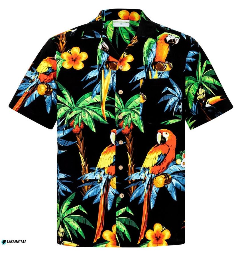 Parrots On The Beach Tropical Floral Animal Hawaiian Shirt