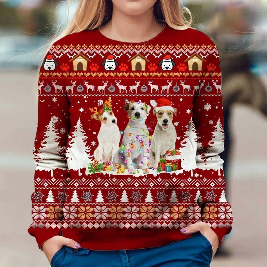 Parson Russell Terrier Ugly Christmas Sweater, All Over Print Sweatshirt, Ugly Sweater, Christmas Sweaters, Hoodie, Sweater