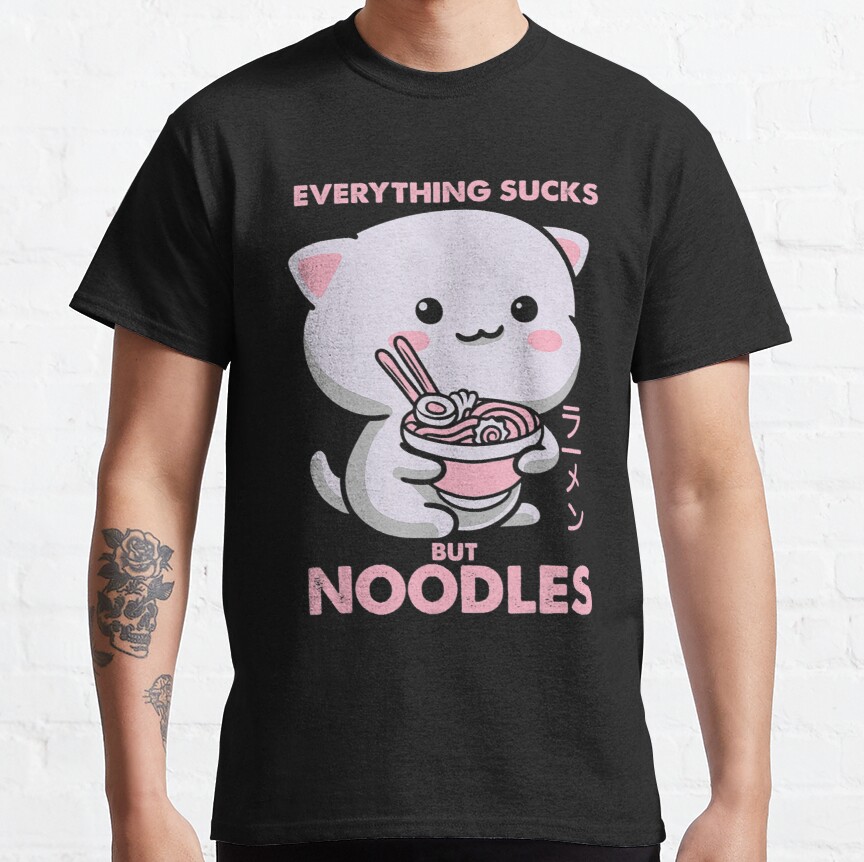 Pastel Goth Ramen Noodle Cat Anime Kawaii Lover Classic T-Shirt