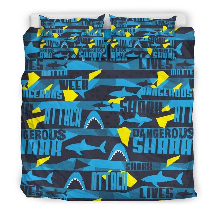 Pattern Print Shark Duvet Cover Bedding Set