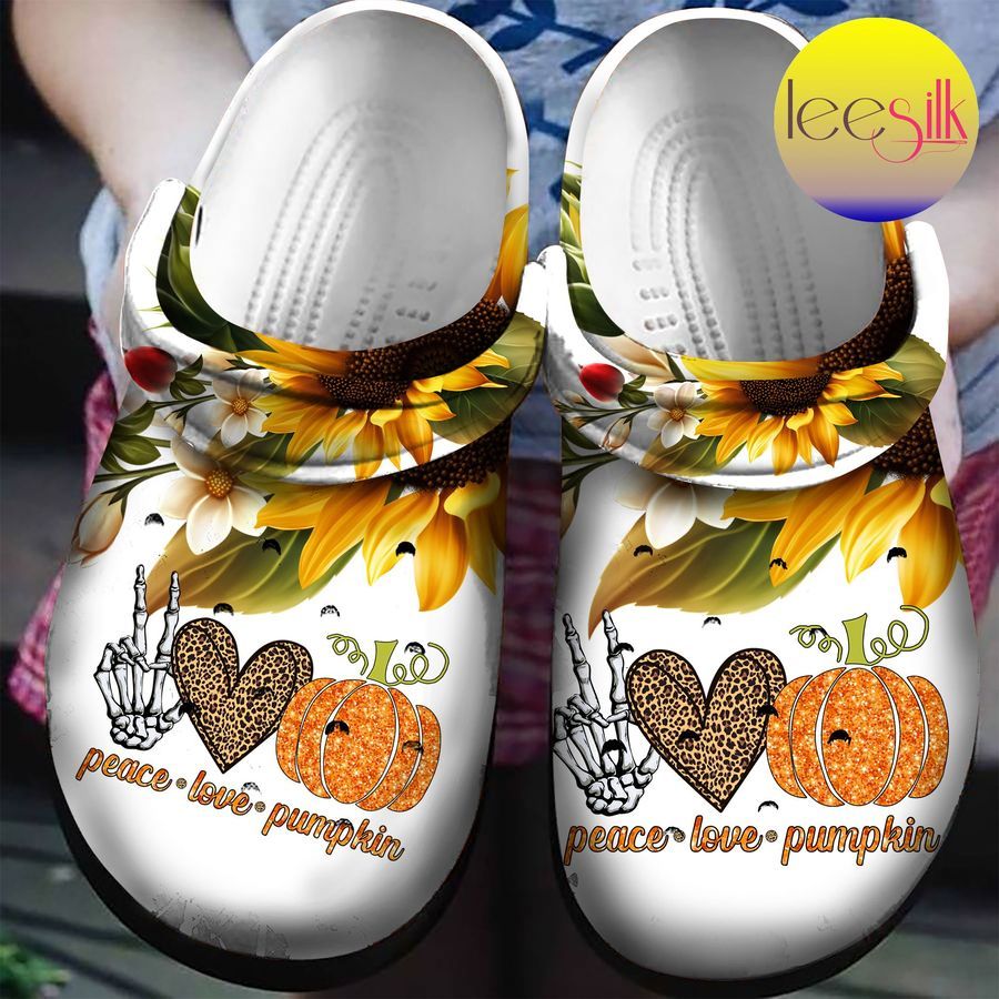 Peace Love Pumpkin Crocs Shoes Kuma Crocs Clog Shoes Crocband Clog Comfortable For Mens And Womens