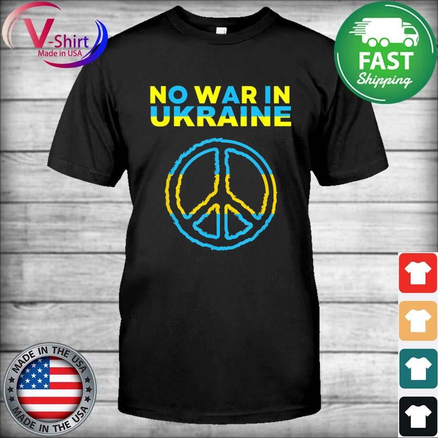 Peace No War In Ukraine Support American Ukrainian Flag T-Shirt