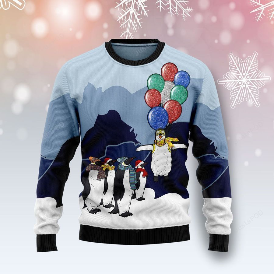 Penguin Christmas Balloon Ugly Christmas Sweater Ugly Sweater Christmas Sweaters